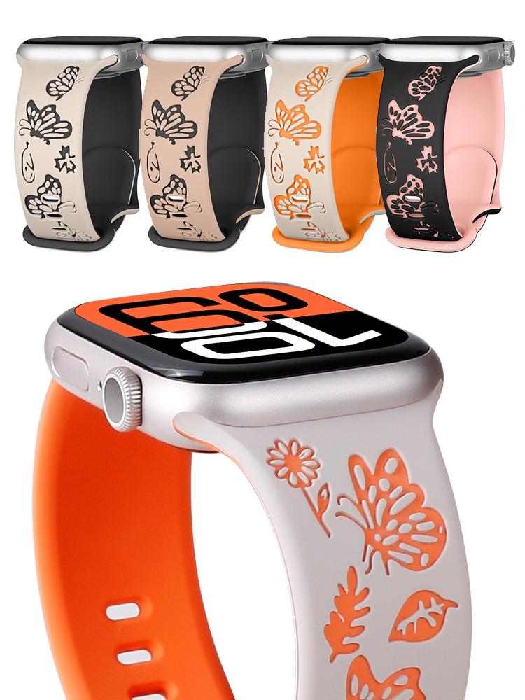 Engraved Straps For Apple Watch Band 46mm 42mm 44mm 45mm 40 41mm 49mm correa bracelet iwatch Series 11 10 9 8 7 6 5 Ultra 3 SE