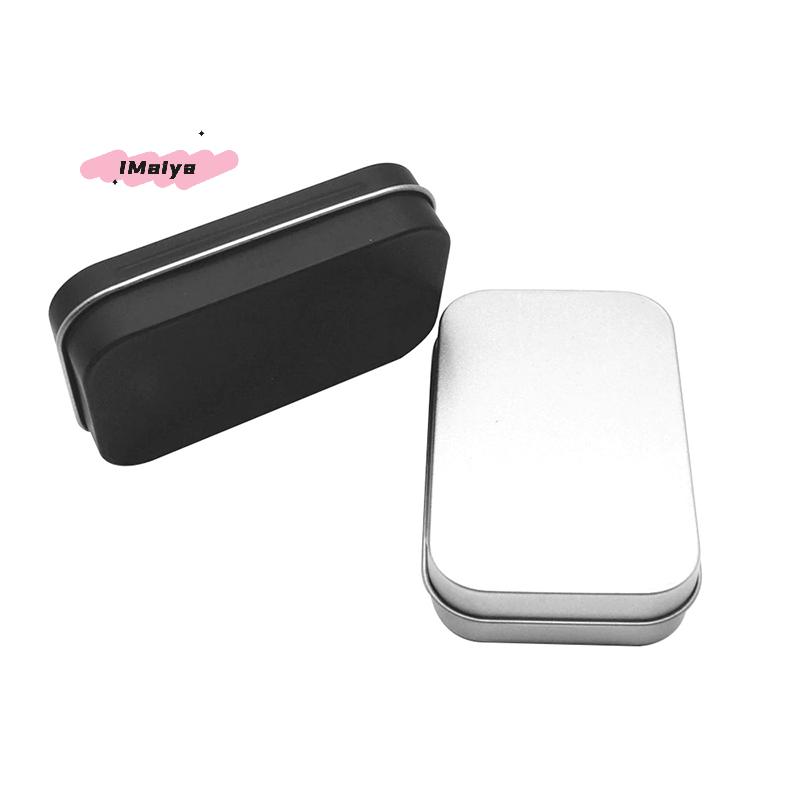 M-Metal Rectangular Empty Mini Tin Box Tinplate Push Candy Pill Cases Bins Jar Hinged Containers Tin Small Organizer Storage Box