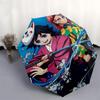 1pc Demon Slayer: Tanjiro & Nezuko Anime Characters Outdoor Umbrella - Automatic Opening/Closing, Portable 3-Fold Design, 8-Rib Iron Frame - Perf