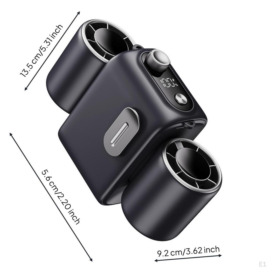Portable USB Waist Fan Wearable twinHead Rechargeable for Campers,