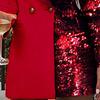 Damenkleid tiefer V-Ausschnitt Pailletten Herbst Winter Sexy Kontrastfarbe Arbeit Formelles Kleid für Party