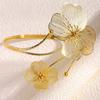 Layered Open Cuff Flower Bracelet for Women Wire Floral Statement Upper Arm Cuff