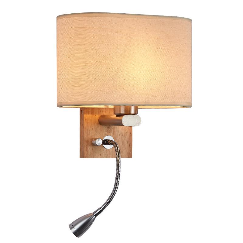 European LED Wall Lamp: Wooden Craft Bedside Light for Hotel or Bedroom