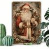 Vintage Santa Christmas Metal Sign, Aluminum Poster for Wall Bar Retro Gift