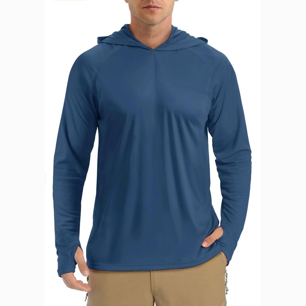 Spring and Autumn Men's Casual Outdoor Sun Protection Hooded Pullover Sports Sweatshirt
