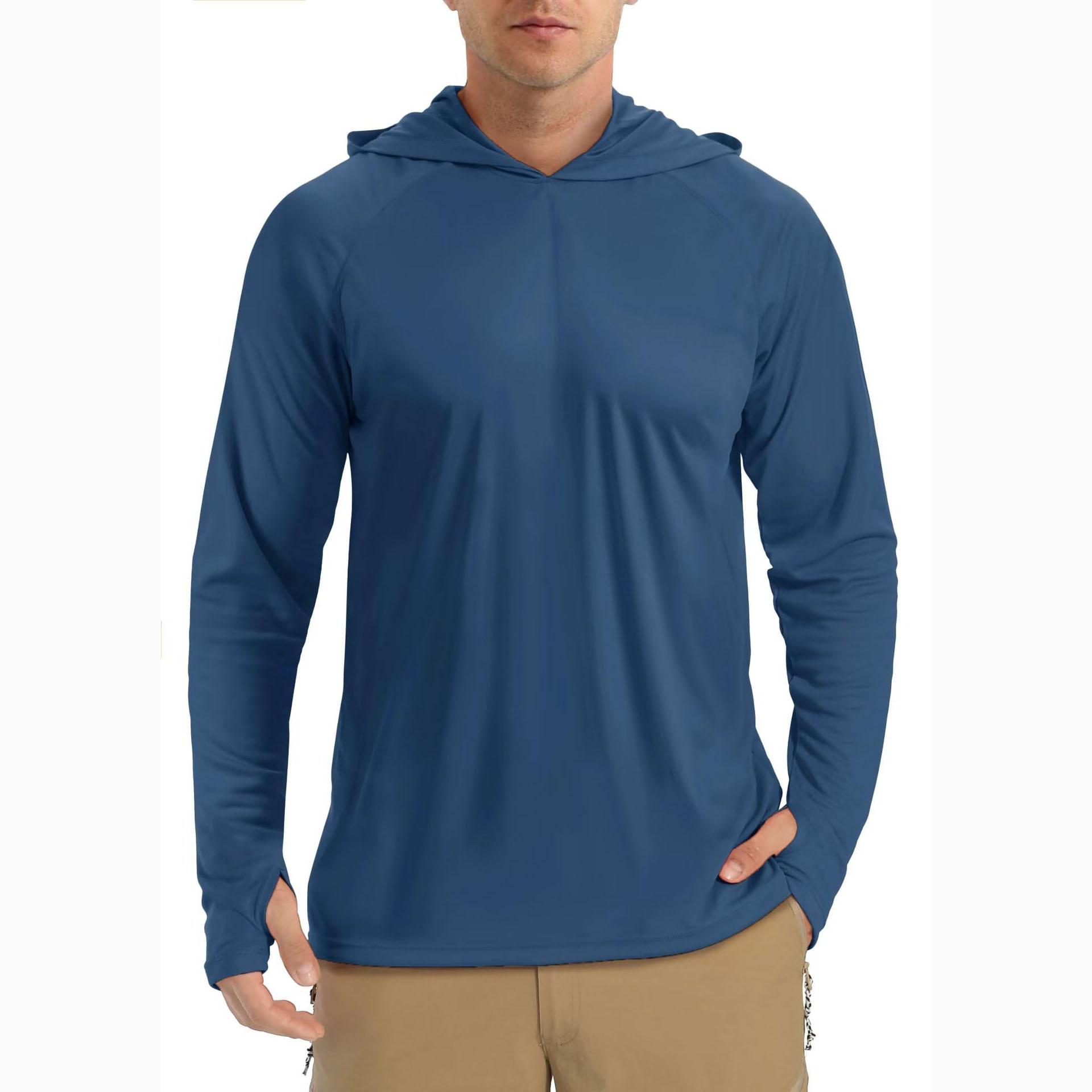 

Весна и осень Мужская повседневная уличная солнцезащитная спортивная толстовка с капюшоном L темно-синий