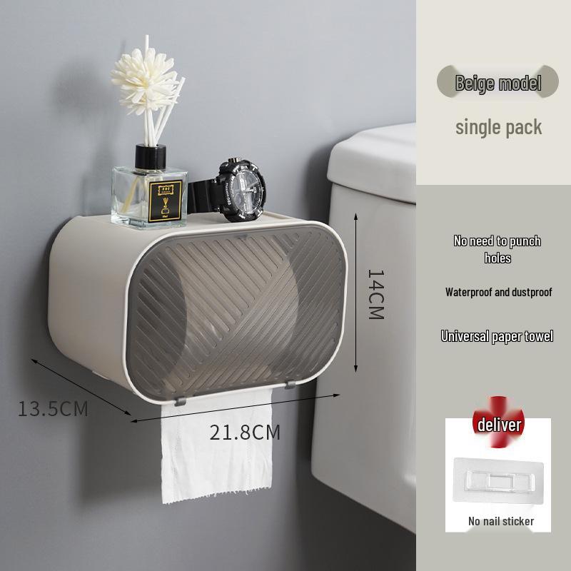 Luxury Multi-functional Toilet Tissue & Towel Holder Wall-Mount Storage Box