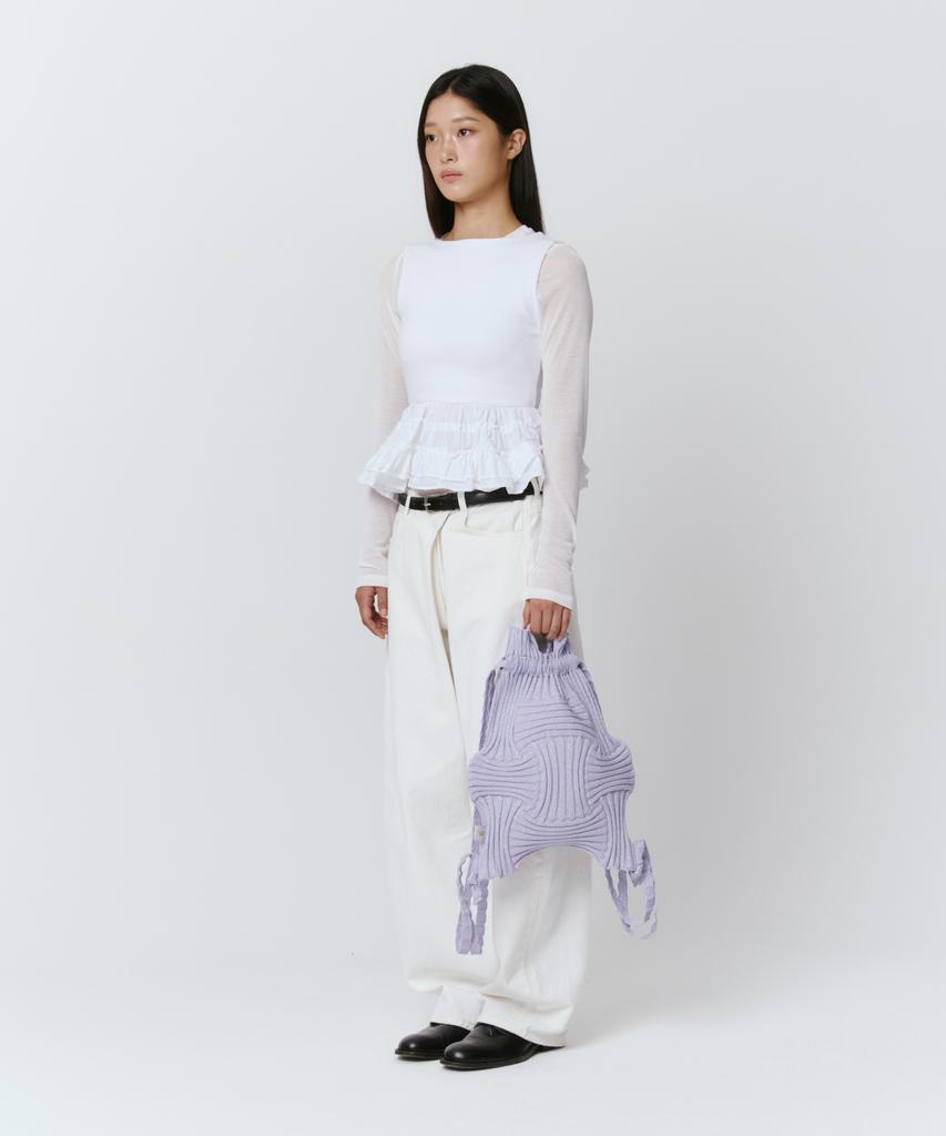 Pleatsmama New Bow Backpack Glitter Pale Purple
