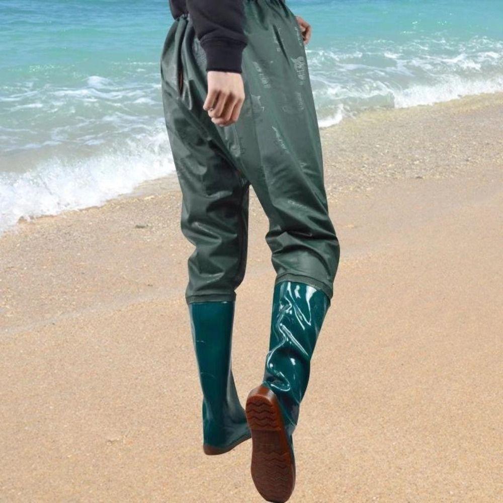 Plastic PVC Transplant Pants Wading Pants Shoes 10 Sizes Fishing Pants Integrated Fishing Pants
