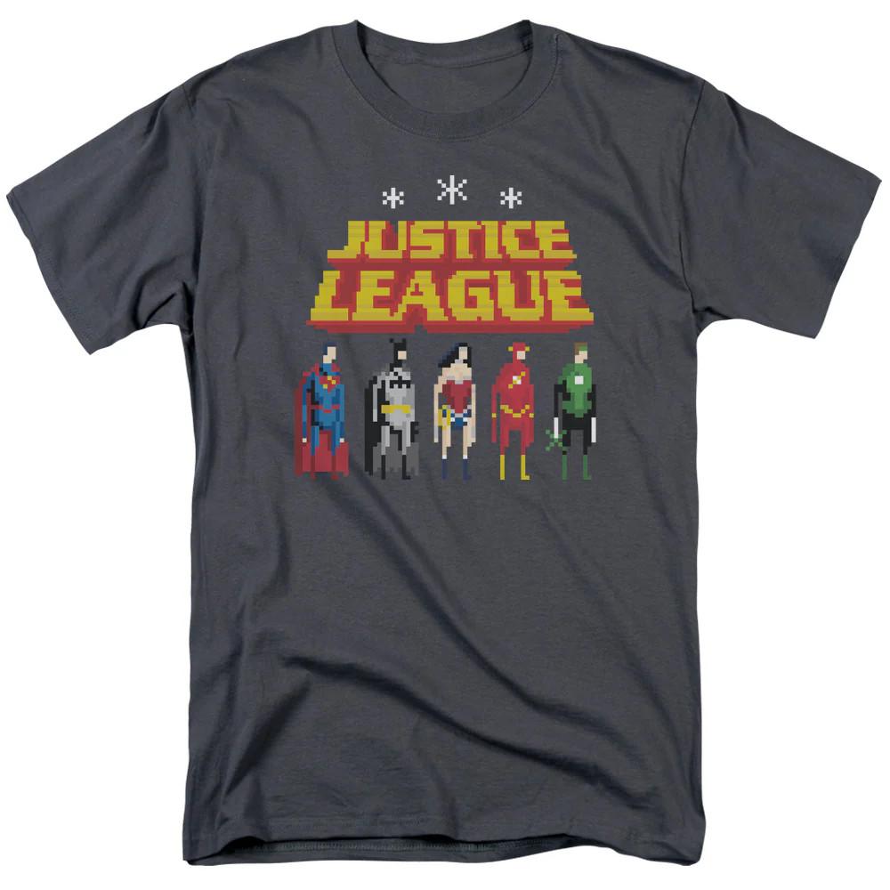 

Justice League Standing Below Mens T Shirt Charcoal S