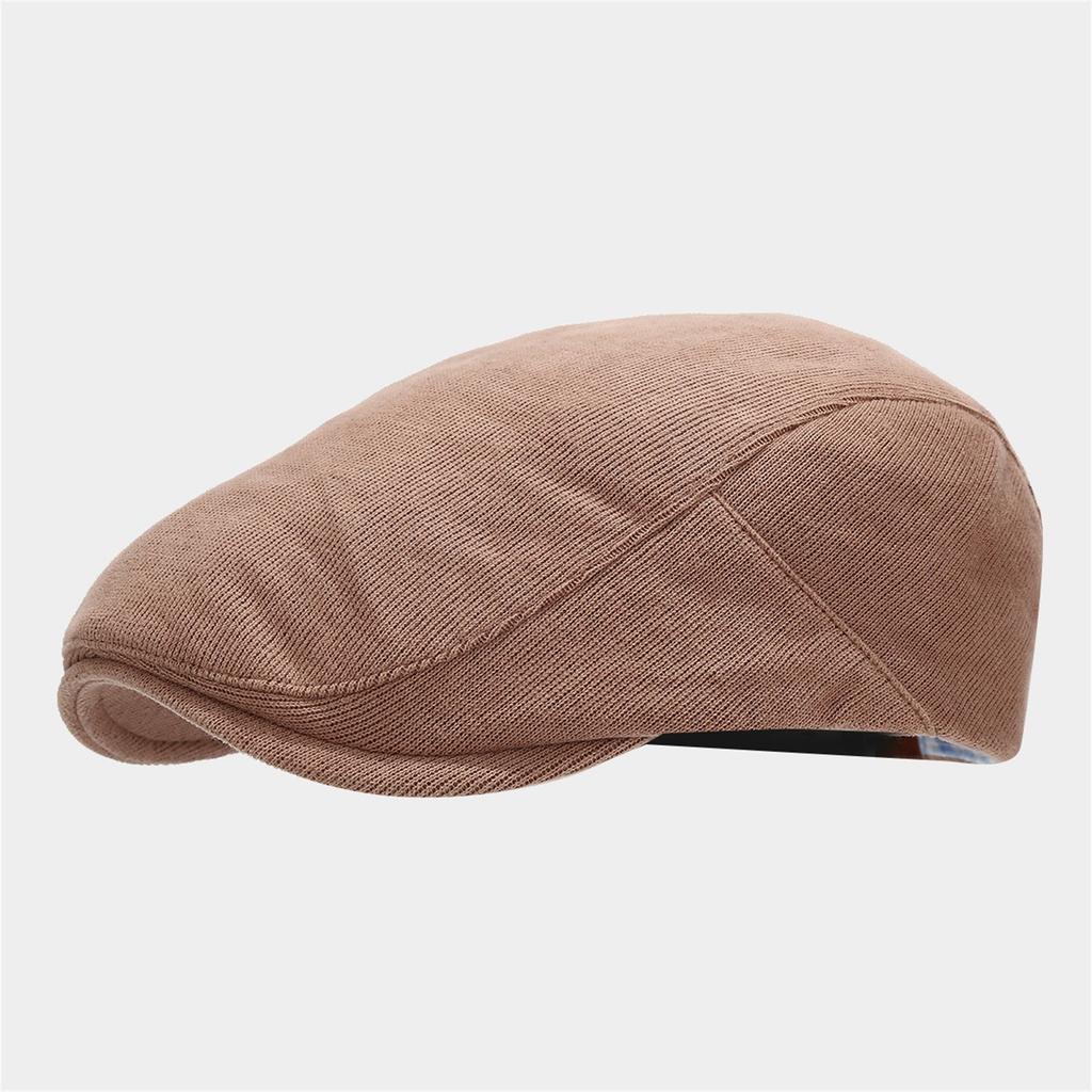 Vintage solid color forward hat knitted cotton peaked cap