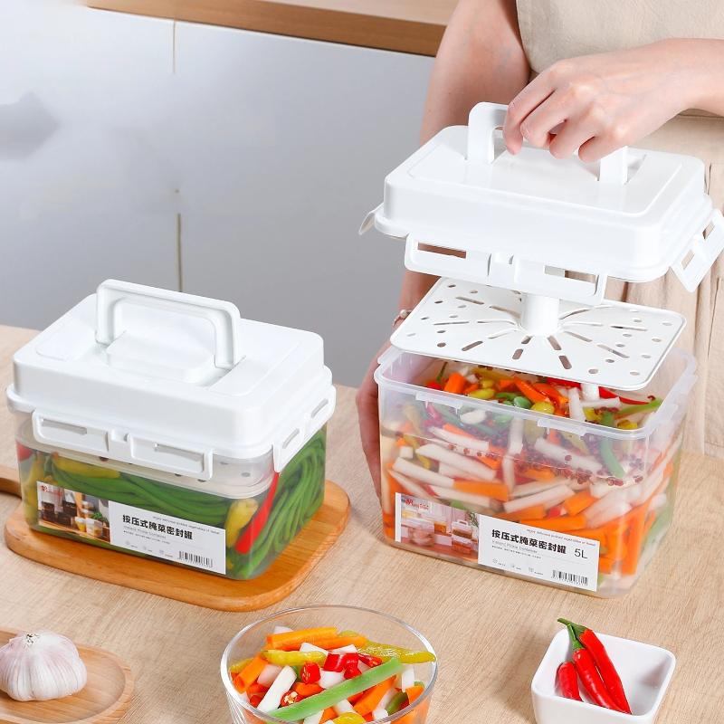 W 5L Kimchi Press Storage Container Pickle Jar For Gherkin Sauerkraut Storage And Fermentation