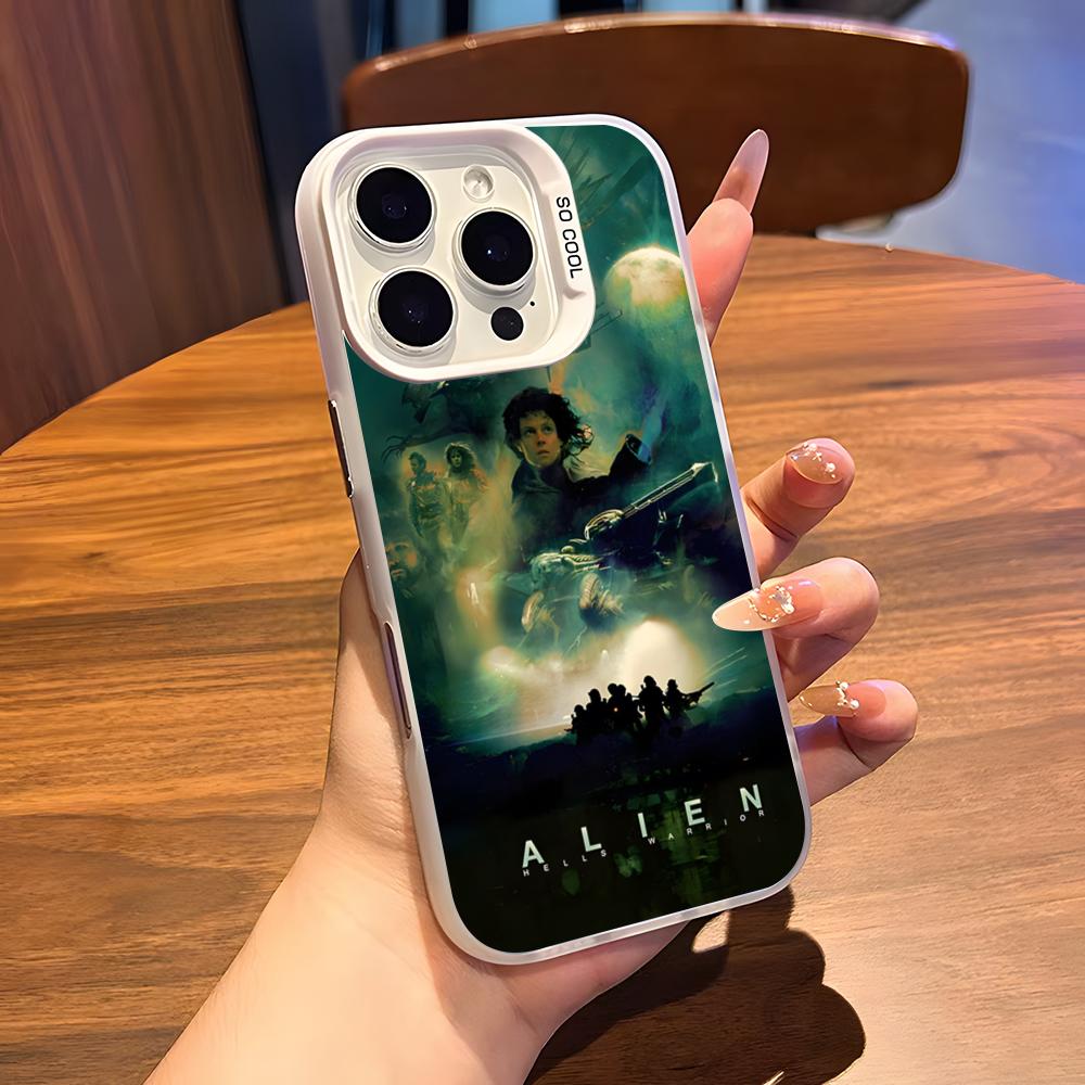 Movie A-Alien Romulus Phone Case For IPhone 17 Air 16 15 14 Plus 13 12 11 Pro 7 8 XS Max XR Silver White Bumper Case