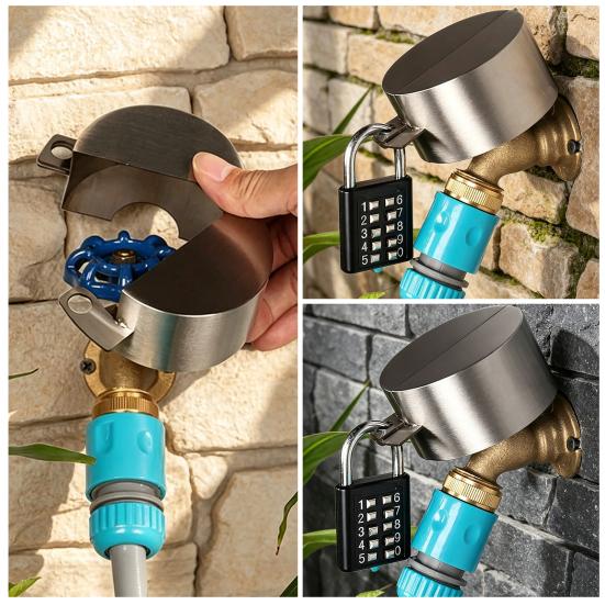 Commercial Spigot Lock Outdoor Faucet with Password Lock, Prevents Unauthorized Use, Heavy Duty Water Anti-theft Garden Protective Cover