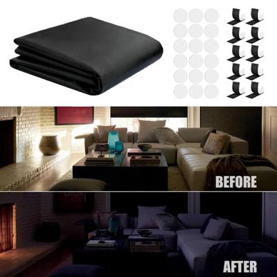 Portable Blackout Curtains Blackout Blinds with Hook And Loop Tape Strips Adhesive Blackout Shades for Baby Nursery RV or Travel Use