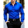 Men's Solid Red Long Sleeve Formal Dress Shirt for Business Office Wear