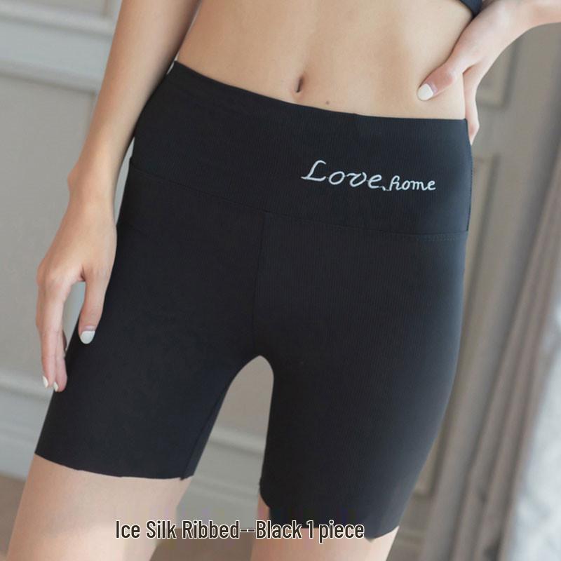 Women's High Waist Ice Silk Safety Shorts - Plus Size, Anti-Curl, Abdomen Control, Anti-Exposure Summer Underwear