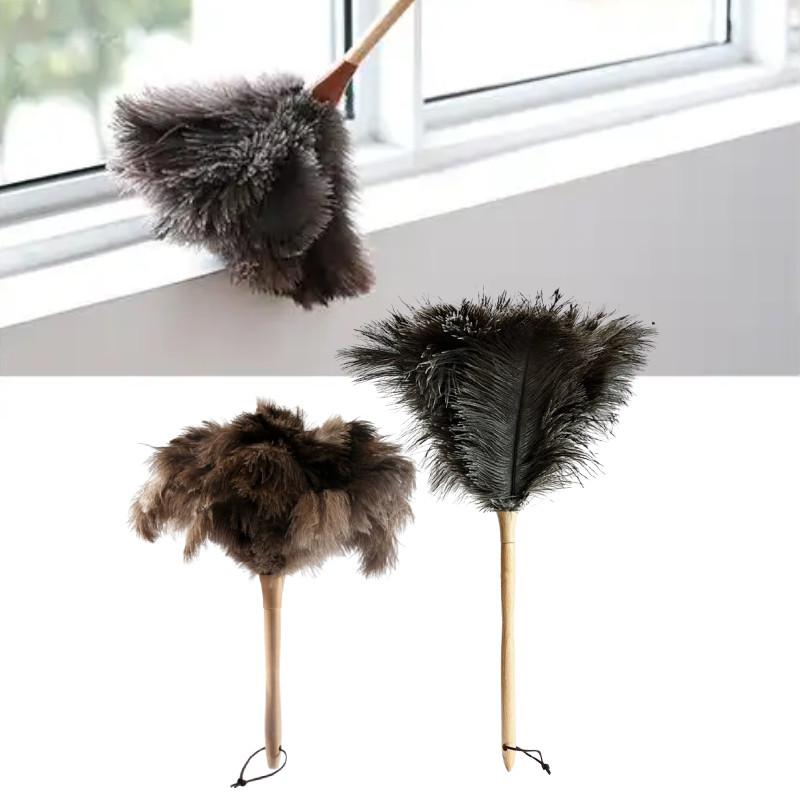 Feather Household Ostrich Duster With Handle For Efficient Dust Tool Removal