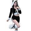 2025 Gold Velvet Christmas Bunny Girl Outfit - Sexy Nightclub Party Costume