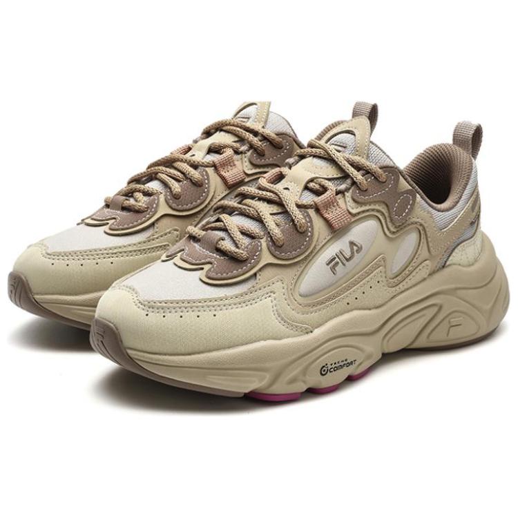 FILA Mars 1 Fabric Synthetic Leather Simple Versatile Comfortable Low-Top Casual Shoes Women sneaker Beige F12W342111FGS