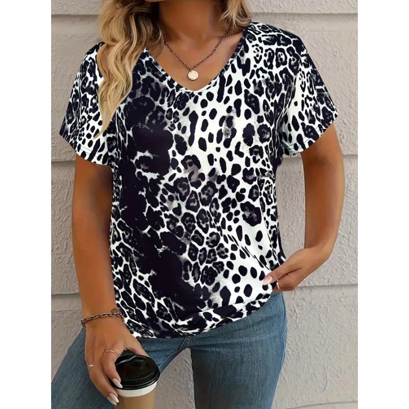 

Женская футболка с геометрическим принтом в этническом стиле, модная, повседневная, оверсайз, с V-образным вырезом, топы, летняя женская одежда, пуловер 8XL