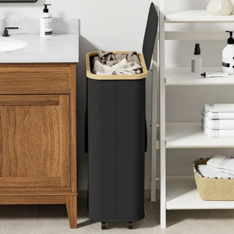 Cesta de Lavandería Plegable con Ruedas - Cesto de Gran Capacidad para Ropa y Artículos Varios