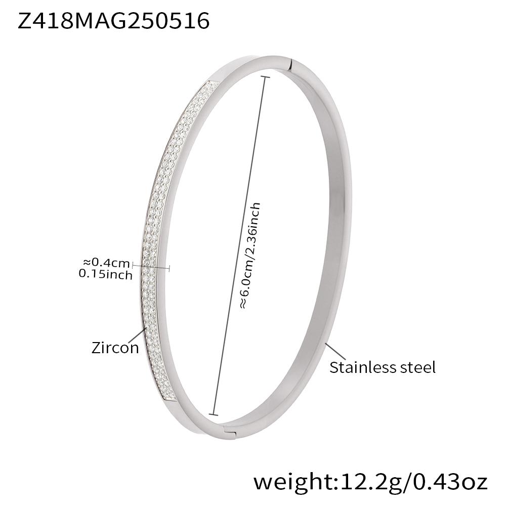 Minimalist Luxury Bracelet Bangles In Stainless Steel 18k Gold Plated With Shiny Zircon Non Tarnish Bracelets Bangle For Women