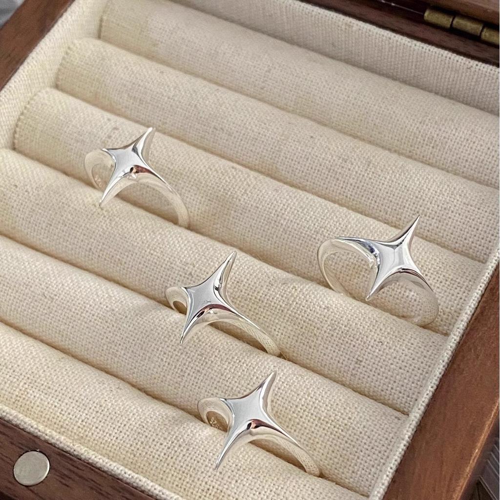 Simple Star Ring Punk Vintage Y2K Cross Star Open Rings for Women Fashion Couple Rings Gift Y2K Egirl Jewelry Gifts