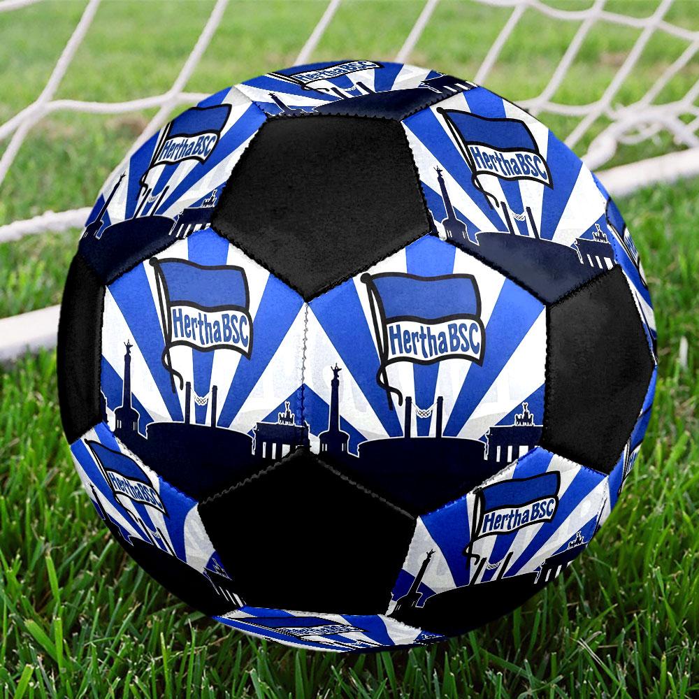 Hertha BSC Berlin Size 5 Soccer Ball, Machine-Stitched PVC, Durable & High Bounce, All Ages Fit, fan merchandise, matches & outdoor use.