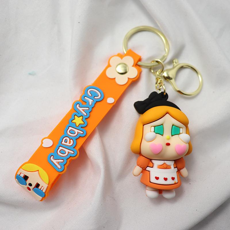 Crying Baby Keychain Pendant Three-dimensional Cute Girl Schoolbag Pendant Pendant Couple Car Key Chain Cartoon