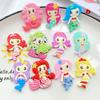 10pcs New Cute Cartoon Mermaid Series PVC Flexible Glue Flat Back DIY Scrapbook Embellishment Phone Craft Decoration
