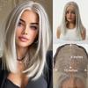 * HD large area lace wig medium black brown long straight hair fashion full hood lace Wig