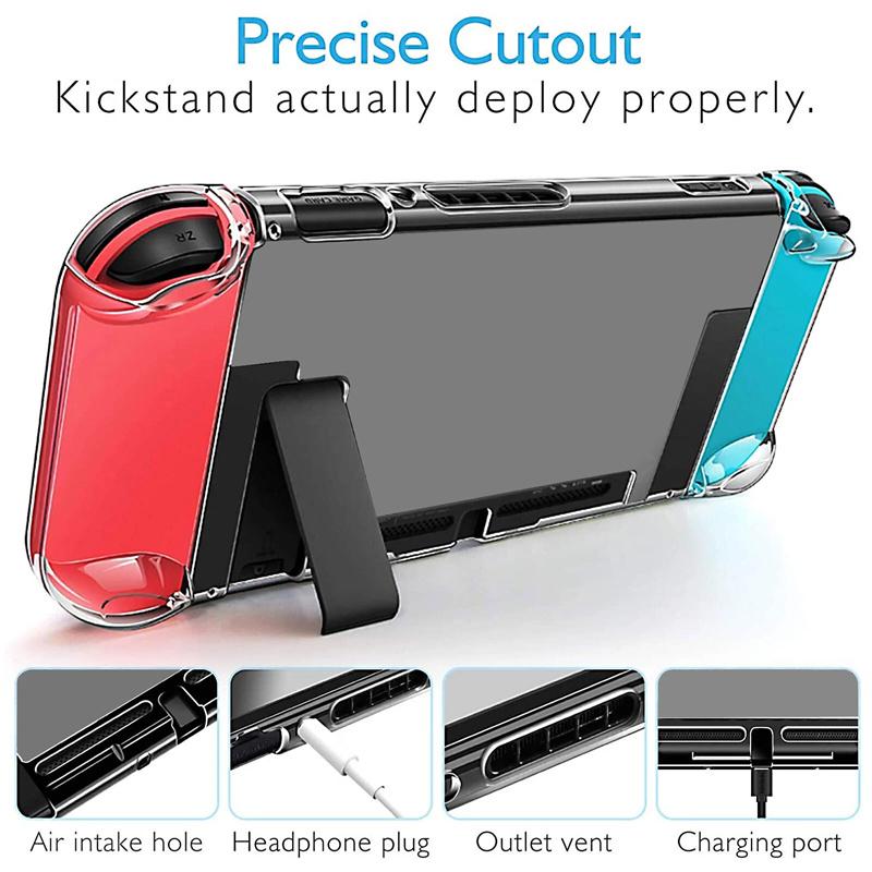 Clear Pc Hard Case Protective Cover Shell For Nintend Switch Console Joy-Con Controller Transparent Full Body Protector