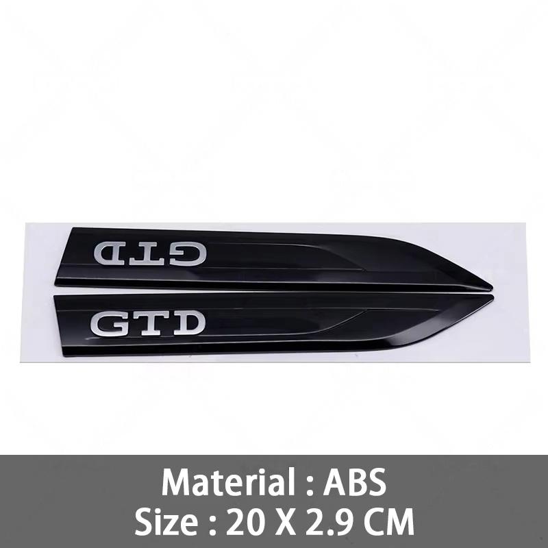 3D ABS  GTI GTD Emblem Decal Car Door Side Fender Badge Sticker High-Quality Automotive Exterior Accessories
