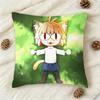Kawaii Neco Arc Cartoon Doublesided Printed Square Decorative Cushion Cover for Sofa Living Room Home Decor