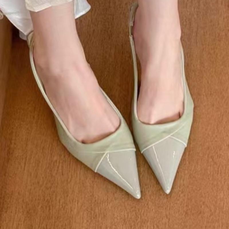 

Жіноча весна нова мода брендова дизайнерська повсякденна вечірка з гострим носком PU шкіряне взуття для щоденних прогулянок та шопінгу на високих підборах 42 світло-зелений колір