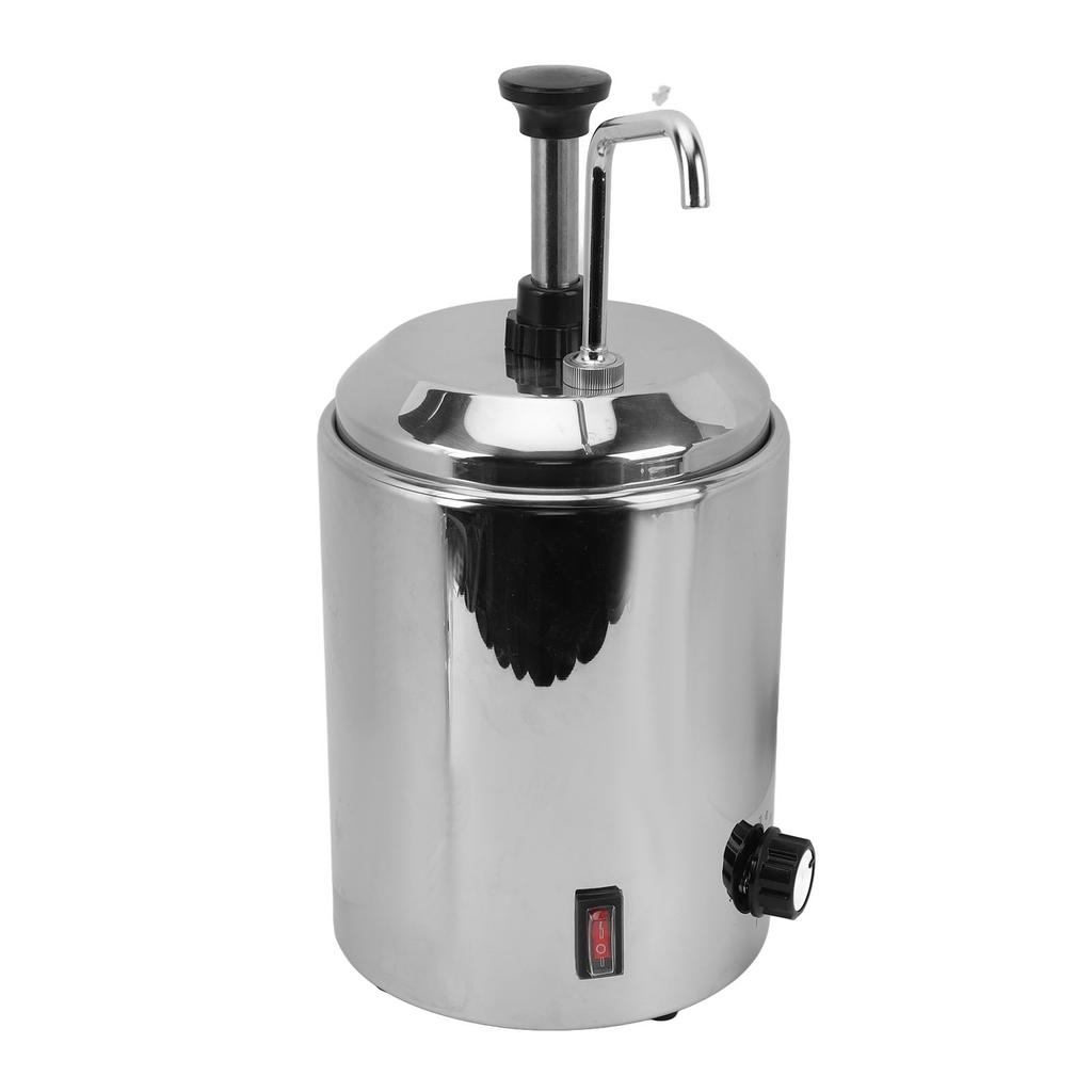 Hot Nacho Cheese Warmer with Pump Stainless Steel Temperature Adjustment 360 Degree Rotation