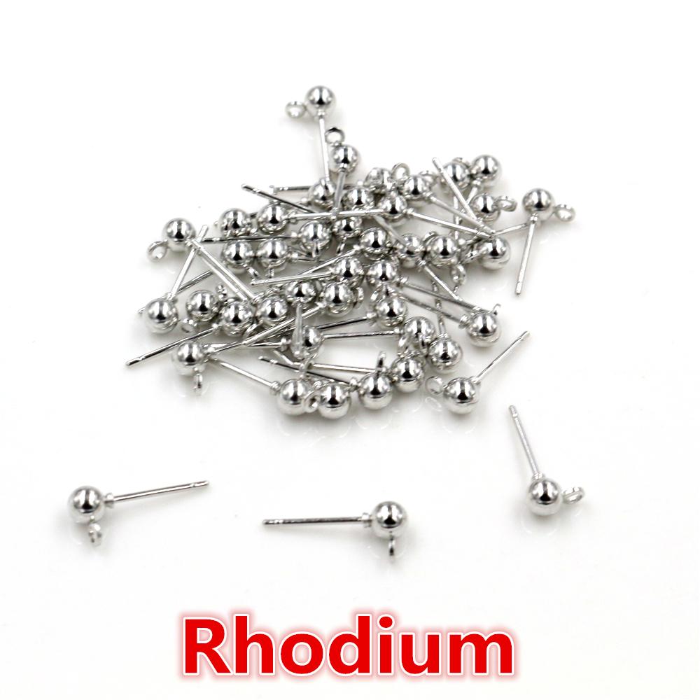 50 Stück/Los 3/4/5mm 6 Farben Pin-Funde Ohrstecker Basis-Pins Stopper Verbinder Für DIY Schmuckherstellung Zubehör Zubehör