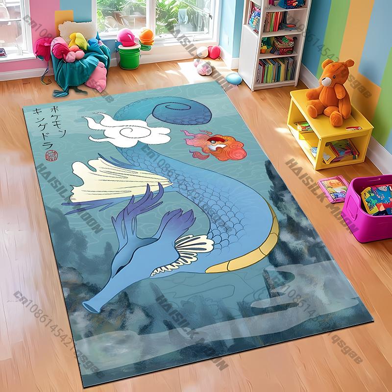 1PC Japanese Anime Pokemon Card Retro Charizard Area Carpet  Living Room Bedroom Entrance Door Decor Mats, Rug Next Day Shipping 40x60cm