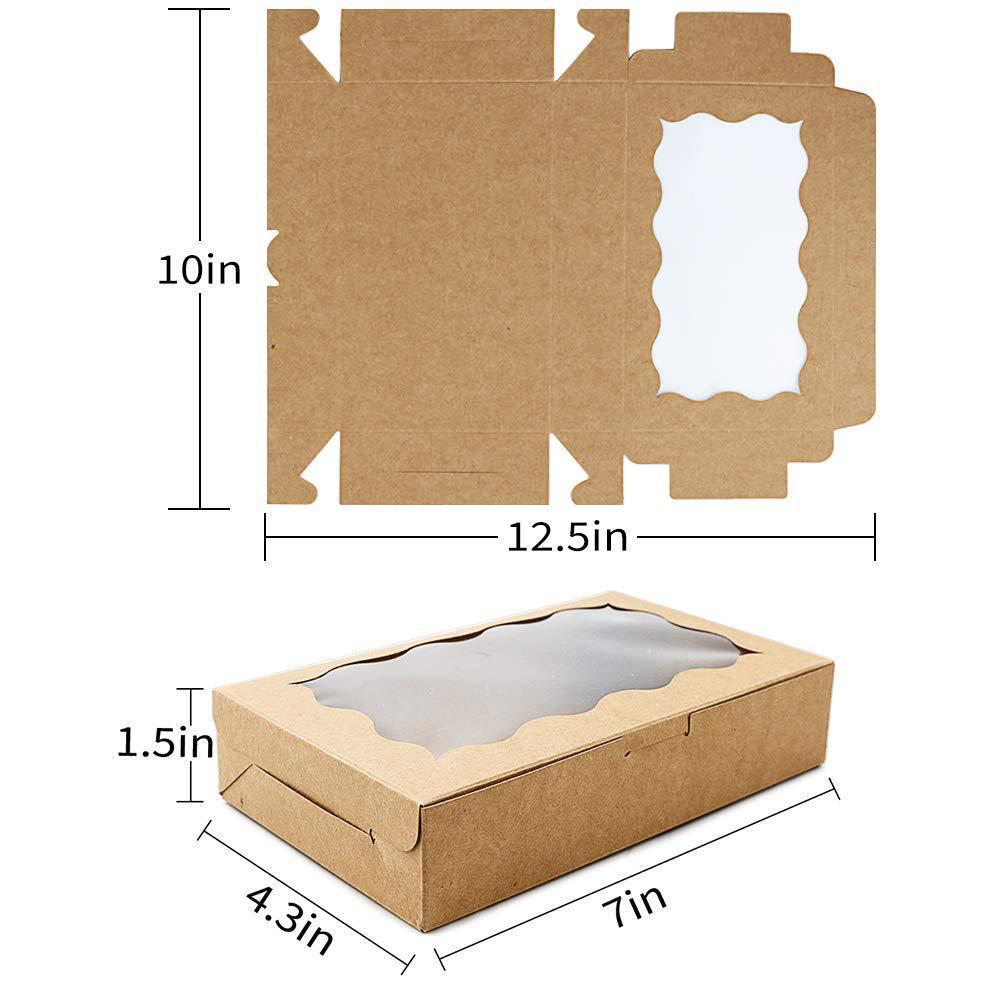 Pastry Box with Window - White Cardboard Kraft Paper for Cake and Dessert Packaging