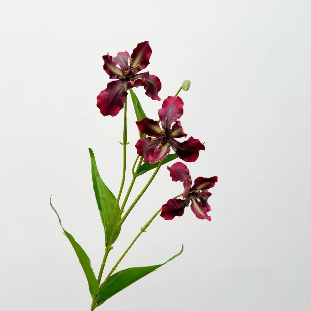 Realistic Simulation Silk Flowers Long Branch Faux Flower Luxury Fake Iris Stem  Party Decor