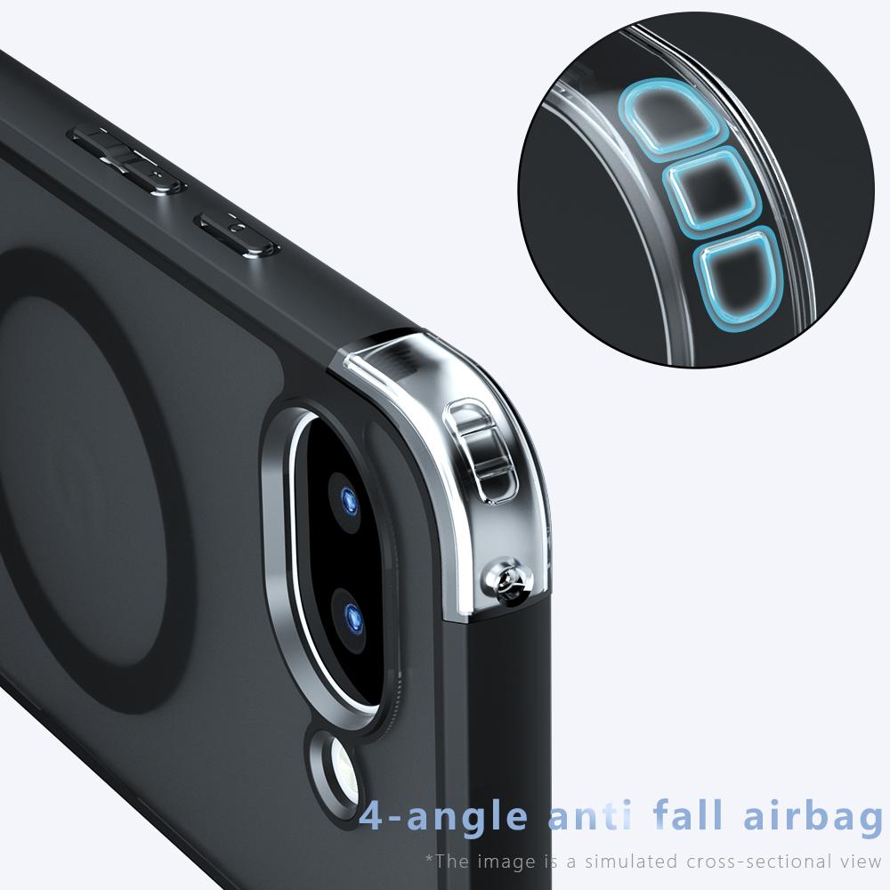 For Google Pixel 10a Case Skin-Touch TPU + PC Matte Phone Back Cover, Transparent Black