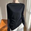 Women's wool pullover Qinghe cashmere 50% silk 50% wool spring and summer wool soft, comfortable and warm