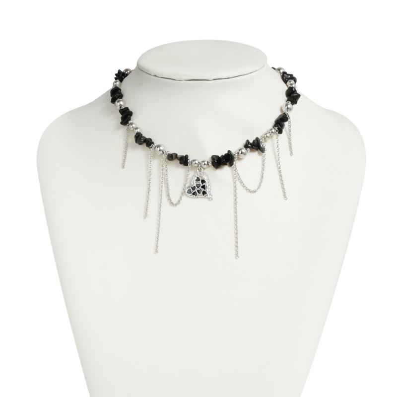 Stylish Layering Pendant Necklace with Dancing Heart Charm and Adjustable Chain Handmade Gift For Women