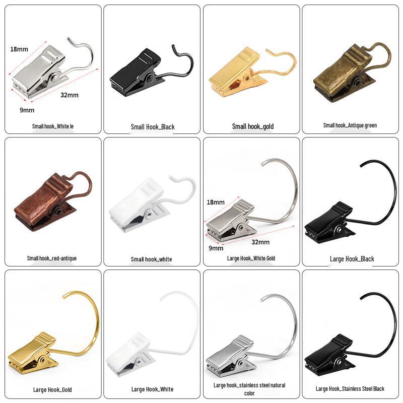 Small Metal Curtain Clips (100-Pack)
