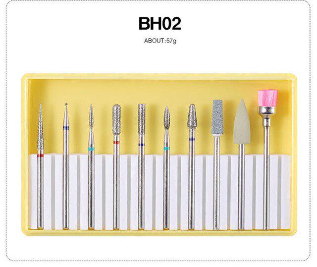 1 set New Grinder Burghie pentru unghii Din oțel din tungsten din aliaj Pile de unghii din ceramică Set capete de șlefuit Set de instrumente de lustruit pentru manichiură 8 culori