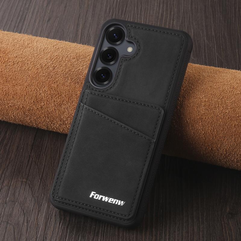 Luxury Back Leather Card Slots Stand Cover Case For Samsung S26 Ultra S25 Edge S24 S23 S22 Plus S21 FE A15 A16 A17 A34 A35 A36 A37 A54 A55 A56 A57 5G