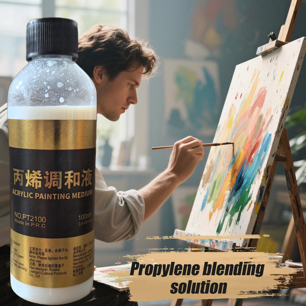 Acrylic Fluid Medium Paint Thinner Art Acrylic Paint Thinner for Teachers Artists Palette Preparation Color Blending Craft 100ml