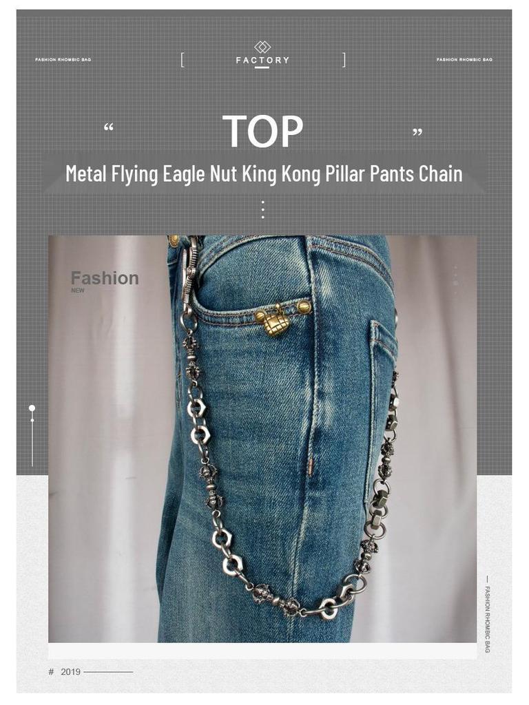 Men's Street Trend Hip-Hop Pendant Chain with Eagle and Vajra Pillar Design