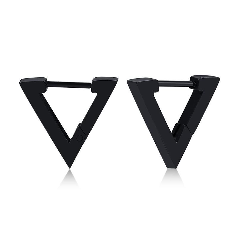 1 Pair/4 Pairs Triangle Hexagon Earrings for Men Women Geometry Hex Huggie Stainless Steel Modern Unique Earring Unisex Jewelry